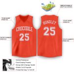 Personalized Orange White V-Neck Basketball Jersey Team Custom Name and Number