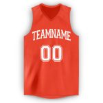 Personalized Orange White V-Neck Basketball Jersey Team Custom Name and Number