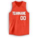 Personalized Orange White V-Neck Basketball Jersey
