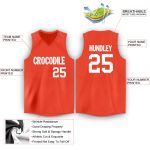 Personalized Orange White V-Neck Basketball Jersey