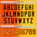 Personalized Orange Yellow-Black Bomber Full-Snap Varsity Letterman Gradient Fashion Jacket Team Custom Name and Number