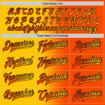 Personalized Orange Yellow-Black Bomber Full-Snap Varsity Letterman Gradient Fashion Jacket Team Custom Name and Number