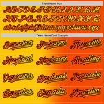 Personalized Orange Yellow-Black Gradient Fashion Two-Button Unisex Softball Jersey Team Custom Name and Number