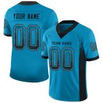 Personalized Panther Blue Black-Gray Mesh Drift Fashion Football Jersey Team Custom Name and Number