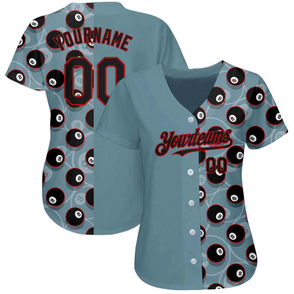 Personalized Panther Blue Black-Red 3D Pattern Design Billiards Snooker 8 Ball Authentic Baseball Jersey Team Custom Name and Number Personalized Panther Blue Black-Red 3D Pattern Design Billiards Snooker 8 Ball Authentic Baseball Jersey Team Custom Name and Number - Image 2