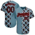 Personalized Panther Blue Black-Red 3D Pattern Design Billiards Snooker 8 Ball Authentic Baseball Jersey Team Custom Name and Number