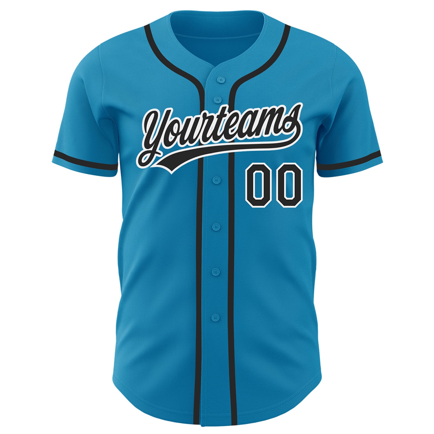 Personalized Panther Blue Black-White Authentic Baseball Jersey Personalized Panther Blue Black-White Authentic Baseball Jersey - Image 2