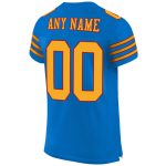 Personalized Panther Blue Gold-Red Mesh Authentic Football Jersey