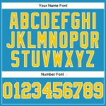 Personalized Panther Blue Gold-White Long Sleeve Performance T-Shirt Team Custom Name and Number