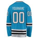 Personalized Panther Blue Gray-Black Hockey Jersey Team Custom Name and Number