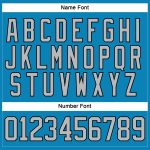 Custom blue, gray and black hockey jersey, flat lay