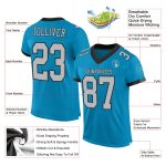 Personalized Panther Blue Gray-Black Mesh Authentic Football Jersey Team Custom Name and Number
