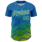 Personalized Panther Blue Kelly Green-White 3D Pattern Design Animal Lion Authentic Baseball Jersey Team Custom Name and Number