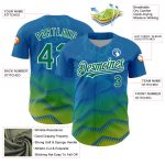 Personalized Panther Blue Kelly Green-White 3D Pattern Design Animal Lion Authentic Baseball Jersey Team Custom Name and Number