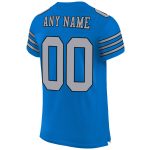 Personalized Panther Blue Light Gray-Black Mesh Authentic Football Jersey