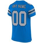 Personalized Panther Blue Light Gray-Black Mesh Authentic Football Jersey Team Custom Name and Number