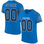Personalized Panther Blue Navy-White Mesh Authentic Football Jersey