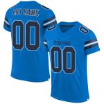Personalized Panther Blue Navy-White Mesh Authentic Football Jersey Team Custom Name and Number