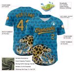 Personalized Panther Blue Old Gold-Black 3D Pattern Design Football Jaguar Helmet And Ball Authentic Baseball Jersey Team Custom Name and Number