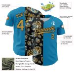 Personalized Panther Blue Old Gold-Black 3D Pattern Design Football Jaguar Helmet Authentic Baseball Jersey Team Custom Name and Number