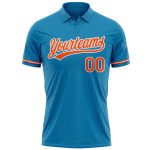 Personalized Panther Blue Orange-White Performance Vapor Golf Polo Shirt Team Custom Name and Number