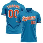 Personalized Panther Blue Orange-White Performance Vapor Golf Polo Shirt Team Custom Name and Number