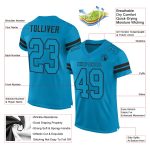 Personalized Panther Blue Panther Blue-Black Mesh Authentic Football Jersey Team Custom Name and Number
