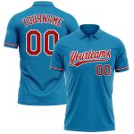 Personalized Panther Blue Red-White Performance Vapor Golf Polo Shirt Team Custom Name and Number