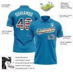 Personalized Panther Blue Vintage USA Flag-Cream Performance Vapor Golf Polo Shirt Team Custom Name and Number