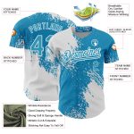 Personalized Panther Blue White 3D Pattern Design Abstract Brush Stroke Authentic Baseball Jersey Team Custom Name and Number