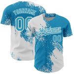 Personalized Panther Blue White 3D Pattern Design Abstract Brush Stroke Authentic Baseball Jersey Team Custom Name and Number