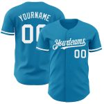 Personalized Panther Blue White Authentic Baseball Jersey Team Custom Name and Number