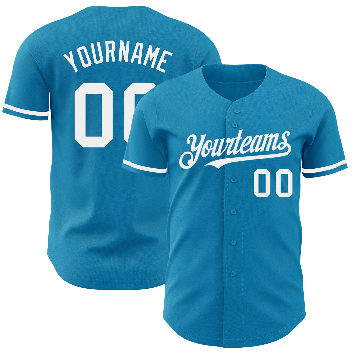 Personalized Panther Blue White Authentic Baseball Jersey Team Custom Name and Number