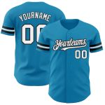 Personalized Panther Blue White-Black Authentic Baseball Jersey