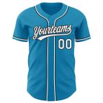 Personalized Panther Blue White-Black Authentic Baseball Jersey Team Custom Name and Number