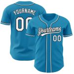 Personalized Panther Blue White-Black Authentic Baseball Jersey Team Custom Name and Number