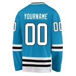 Personalized Panther Blue White-Black Hockey Jersey Team Custom Name and Number