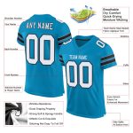 Personalized Panther Blue White-Black Mesh Authentic Football Jersey Team Custom Name and Number