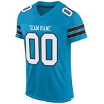 Personalized Panther Blue White-Black Mesh Authentic Football Jersey Team Custom Name and Number