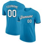 Personalized Panther Blue White-Black Performance T-Shirt Team Custom Name and Number