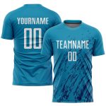 Personalized Panther Blue White-Black Sublimation Soccer Uniform Jersey Team Custom Name and Number