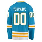 Personalized Panther Blue White-Gold Hockey Jersey Team Custom Name and Number