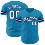 Personalized Panther Blue White-Navy Authentic Baseball Jersey
