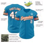 Personalized Panther Blue White-Orange Authentic Baseball Jersey