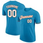 Personalized Panther Blue White-Orange Performance T-Shirt Team Custom Name and Number