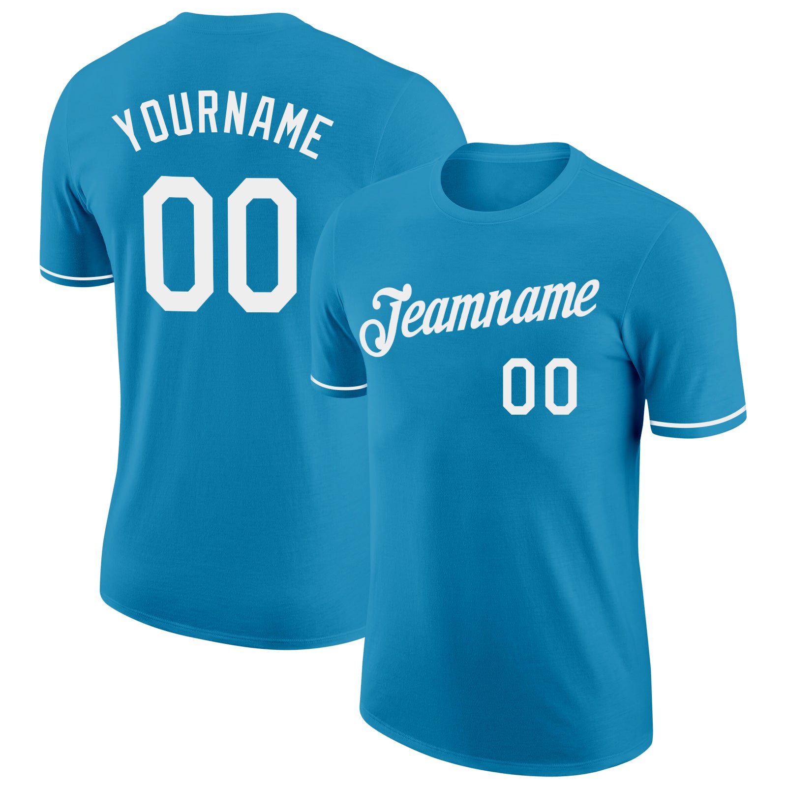 Personalized Panther Blue White Performance T-Shirt Team Custom Name and Number