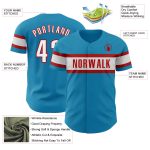 Personalized Panther Blue White-Red Authentic Baseball Jersey