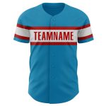 Personalized Panther Blue White-Red Authentic Baseball Jersey