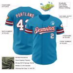 Personalized Panther Blue White-Red Authentic Baseball Jersey Team Custom Name and Number