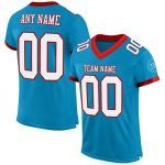 Personalized Panther Blue White-Red Mesh Authentic Football Jersey